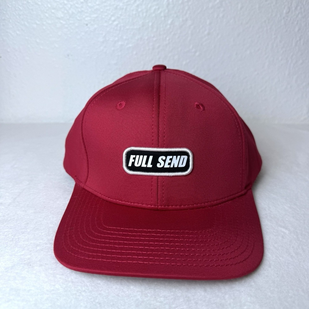 Full Send Golf Snapback Hat Cap Red Golfing Outdoor Adjustable Black‎ Patch New